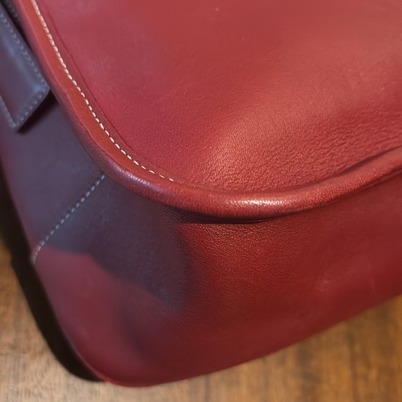 Coach Legacy vintage Duffel Bag smooth leather Red Silvertone HW. Excellent - Picture 10 of 17